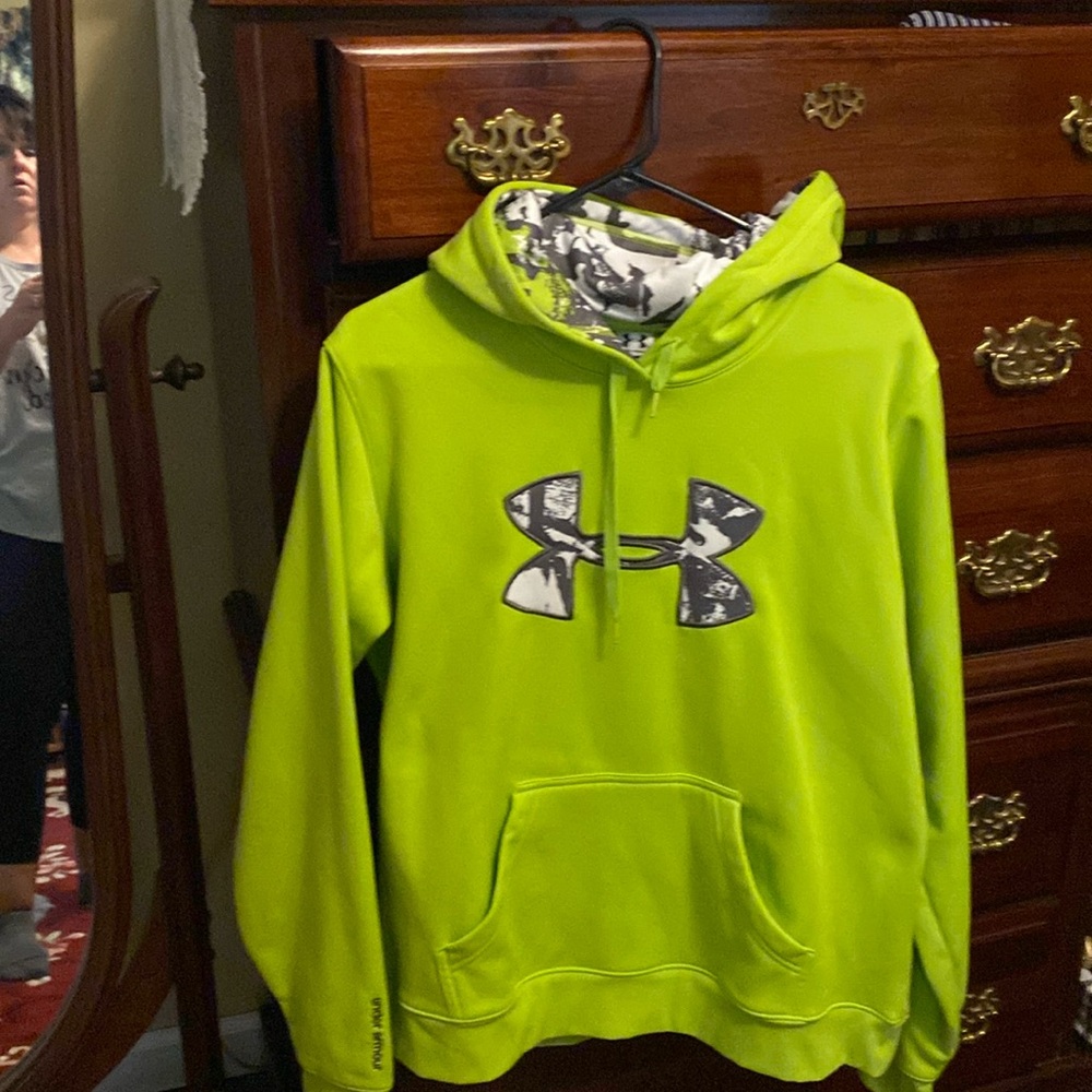 Under armour sweatshirt with gray and white lettering